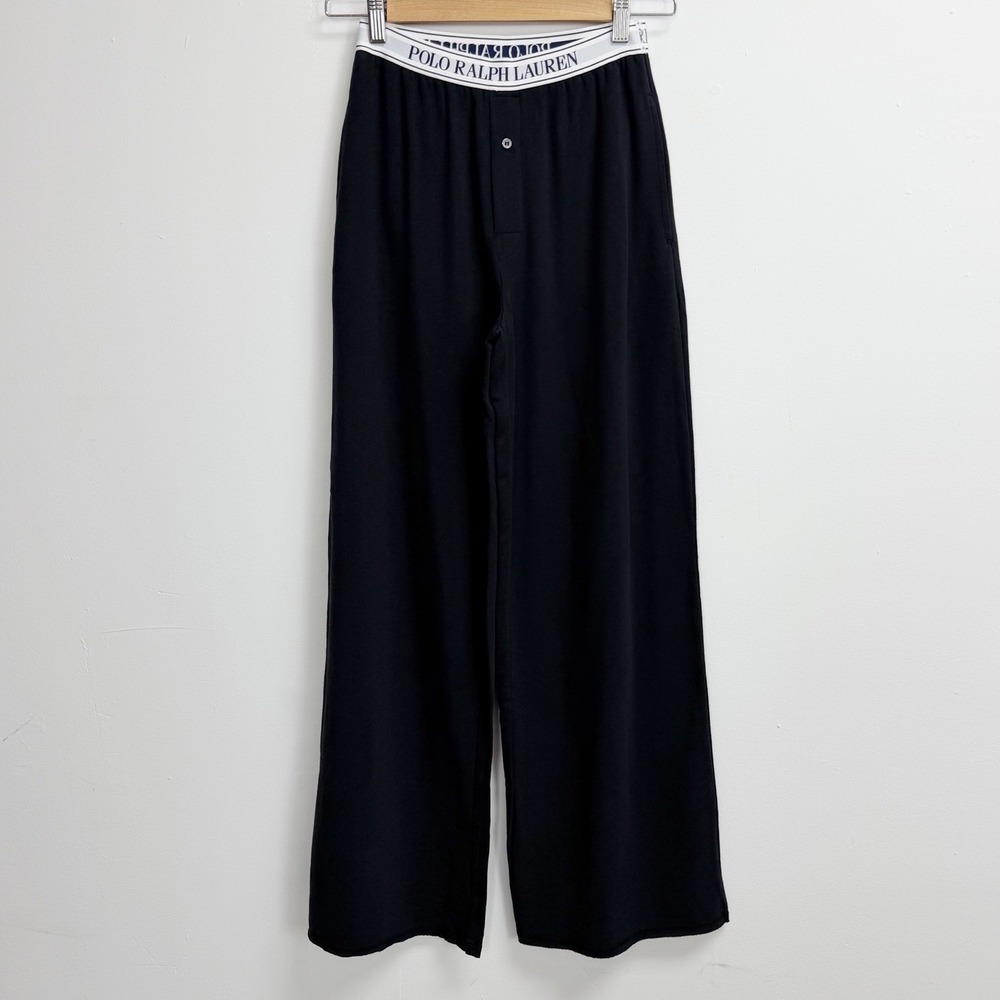 Polo Ralph Lauren Pants Womens XS Black Lounge Pants Flare Pajama PJs NWOT
